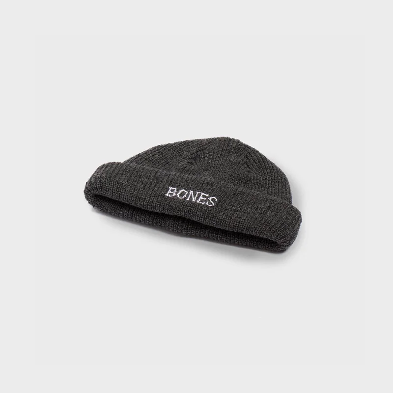 Lightweight running cap for marathon race days -Grey Bones - Docker Knit Beanie