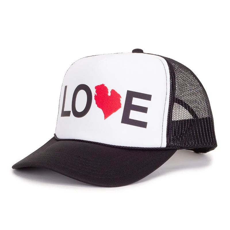 Durable canvas cap for rugged outdoor use -LOVE TRUCKER HAT