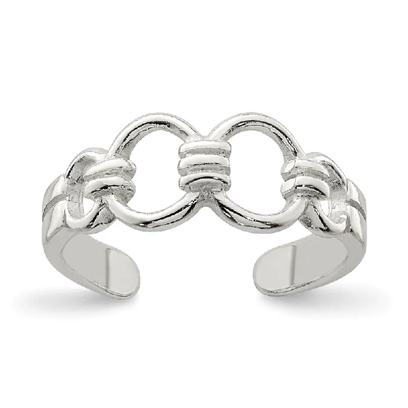 Rings with claw-set moonstone for mystique -5mm Chain Link Toe Ring in Sterling Silver