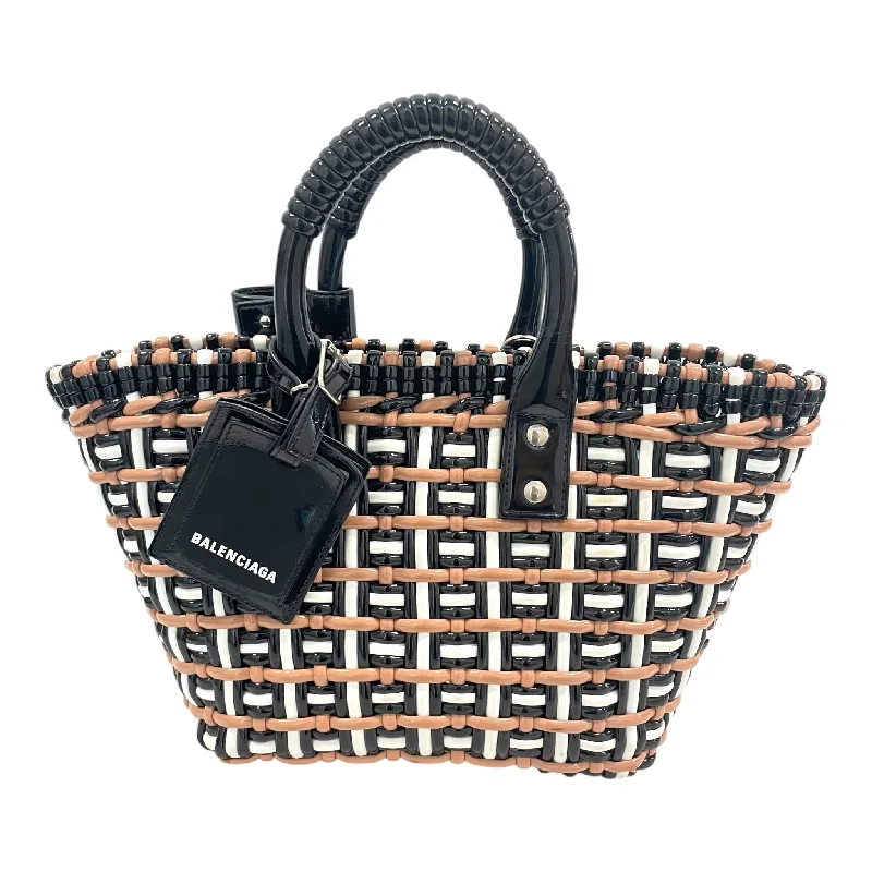 BALENCIAGA/Hand Bag/OS/Plaid/BLK/WOVEN/BLK/BRWN/WHT