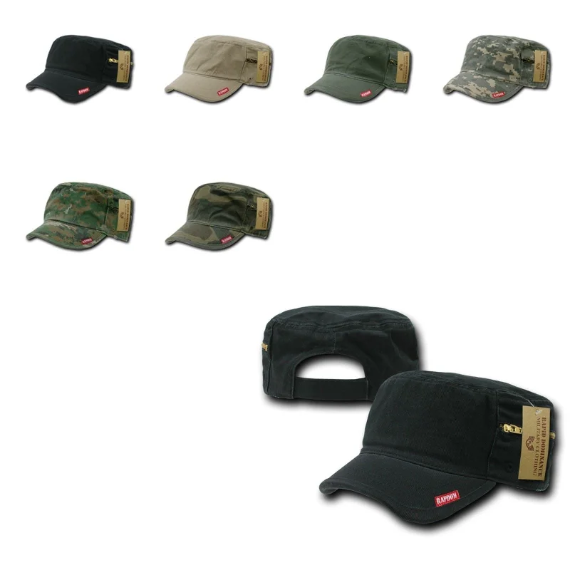 Embroidered sports cap for team pride display -1 Dozen Bdu Patrol Fatigue Cadet Military Zipper Camo Caps Hats Wholesale Lots!