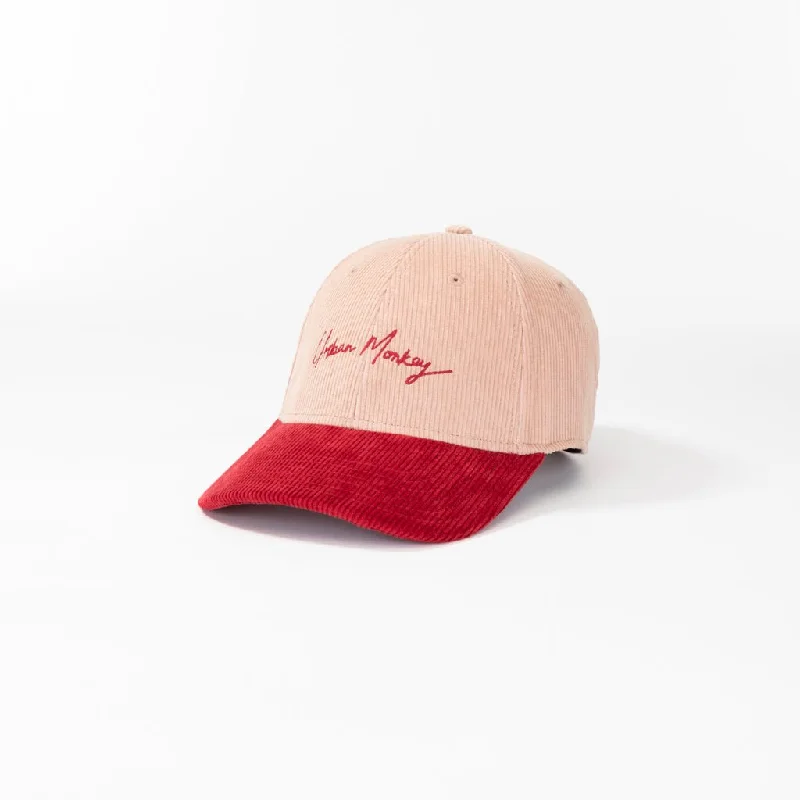 Vintage cap for retro fashion enthusiasts -Cargo Corduroy // Blush Red