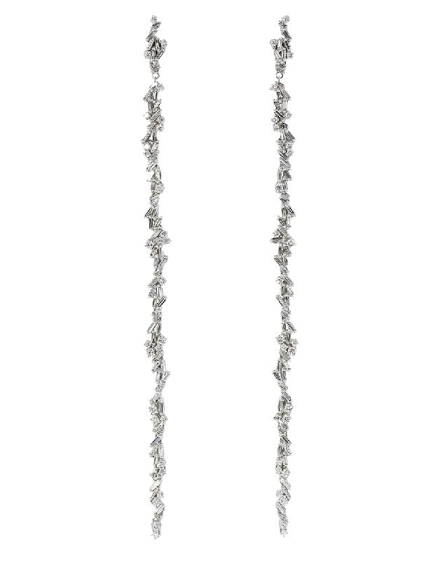 Long Stick Diamond Baguette Earrings