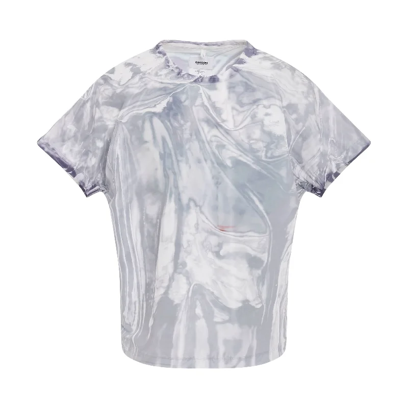 Durable polyester backpack for all-weather reliability -Mirage Printed T-Shirt in White