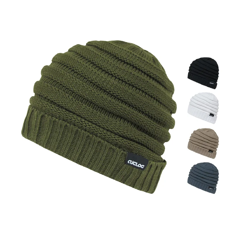 Camouflage cap for hunting trip essentials -Cuglog K013 Reggae Slouch Knit Beanies Hats Cuffed Stitched Winter Ski Caps