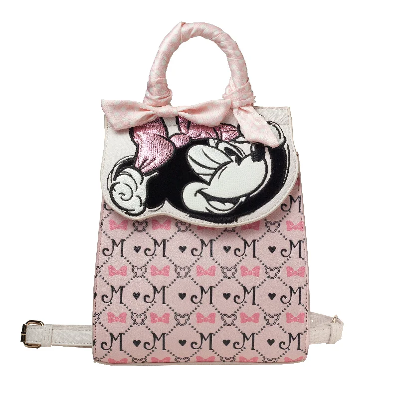 Multi-compartment backpack for organized school supplies -Danielle Nicole Minnie Mouse Monogram Mini Backpack