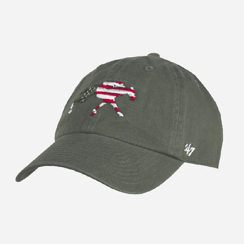 Fitted cap for snug personalized fit -'47 Brand Keeneland American Flag Fill Clean Up Cap