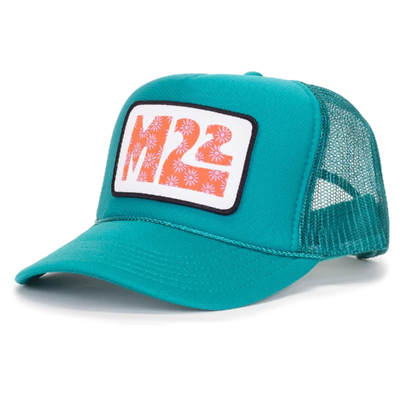 Premium leather cap with stitched logo detail -M22 STOKED FLORAL HAT