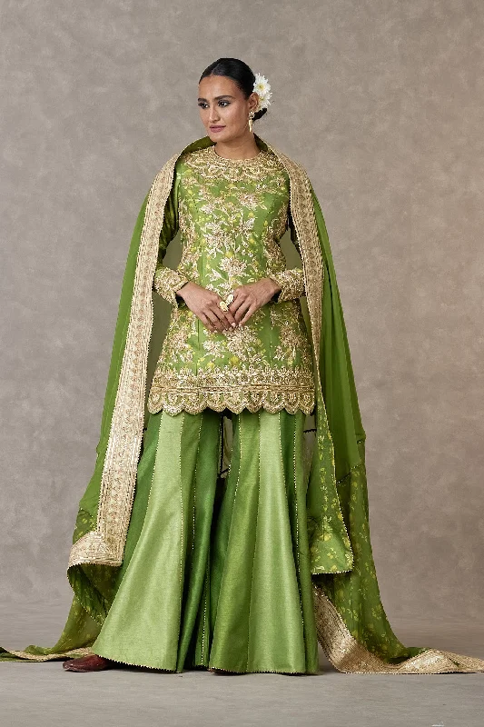 Olive Green Narangi Bagh Sharara Set