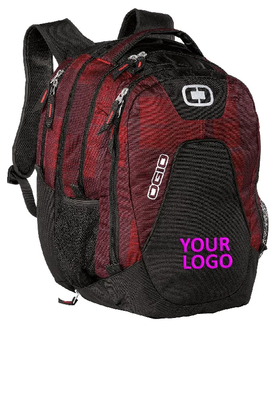 Insulated cooler backpack for picnic food storage -OGIO Juggernaut Customzied Backpacks, Red/ Charcoal