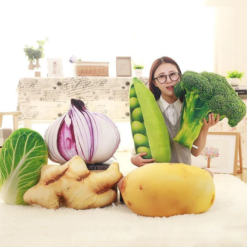 KC Creative Simulation Vegetable Pillow Broccoli Potatoes Chinese Cabbage Cushions Plush Toy