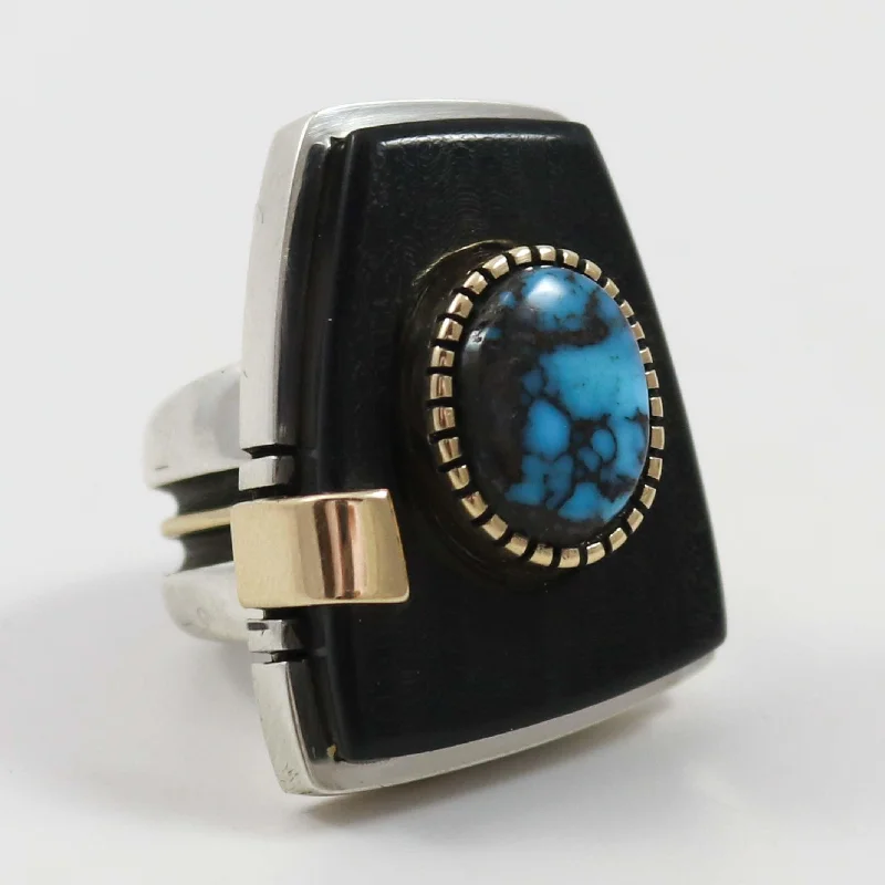 Rings with rough sapphire for rugged chic -Godber Turquoise Ring