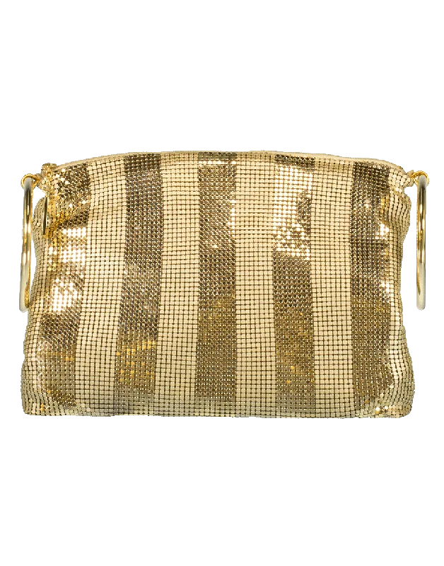 Matte Shiny Mesh Stripes Bag