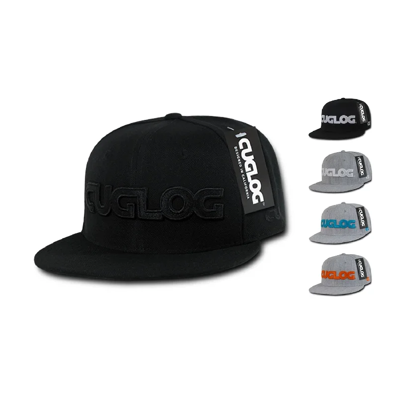 Lightweight sports cap with UV protection -Cuglog C23 All Day Constructed Snapback Hats 6 Panel Flat Bill Caps Sports