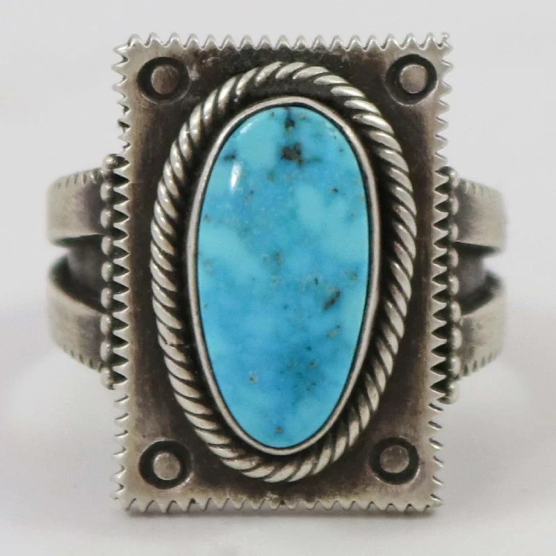 Rings with floral halo diamond arrangements -Blue Ridge Turquoise Ring