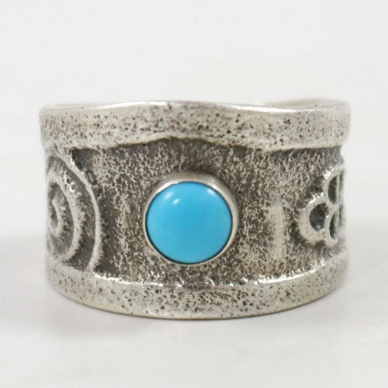 Handcrafted rings with raw emerald rough stones -Sleeping Beauty Turquoise Ring