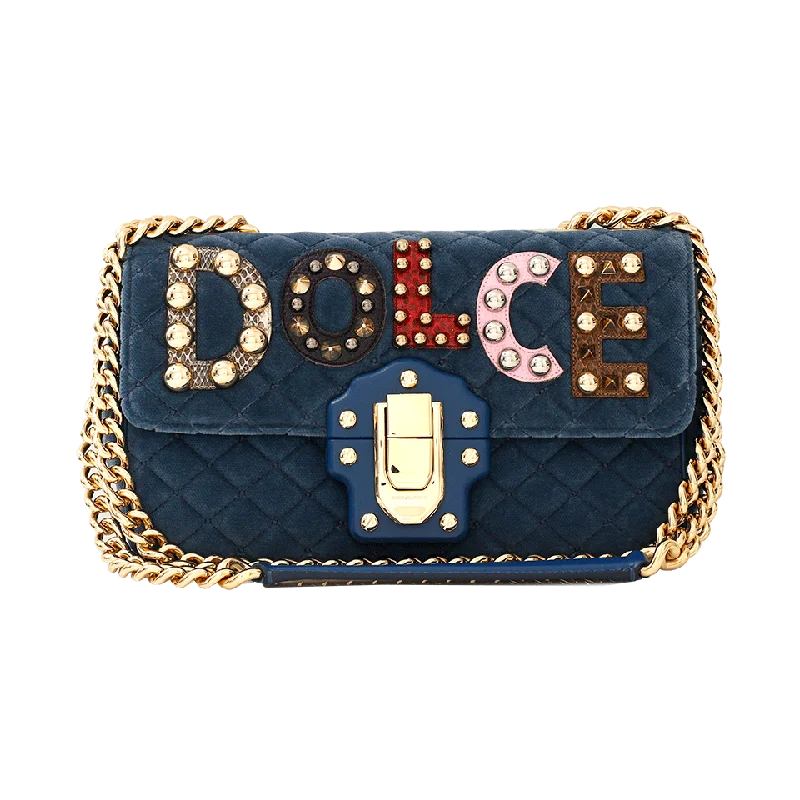 Lucia Dolce Logo Velvet Bag