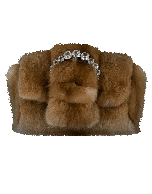 Jeweled Fur Bag