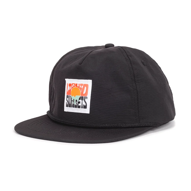 Adjustable cap with sturdy velcro closure -LIQUID SUNSETS 5 PANEL HAT