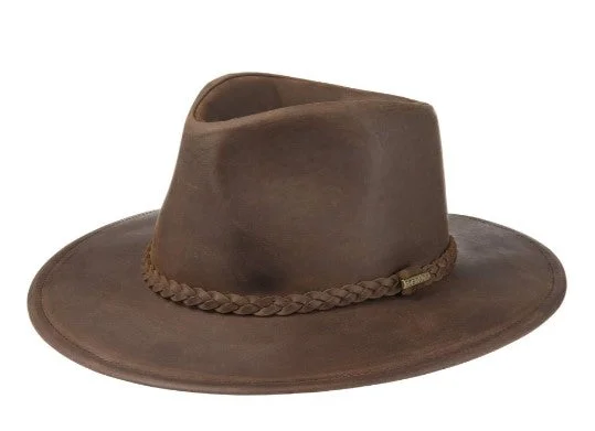 Classic black cap for versatile outfit pairing -Stetson 2797301 Buffalo Leather Brown