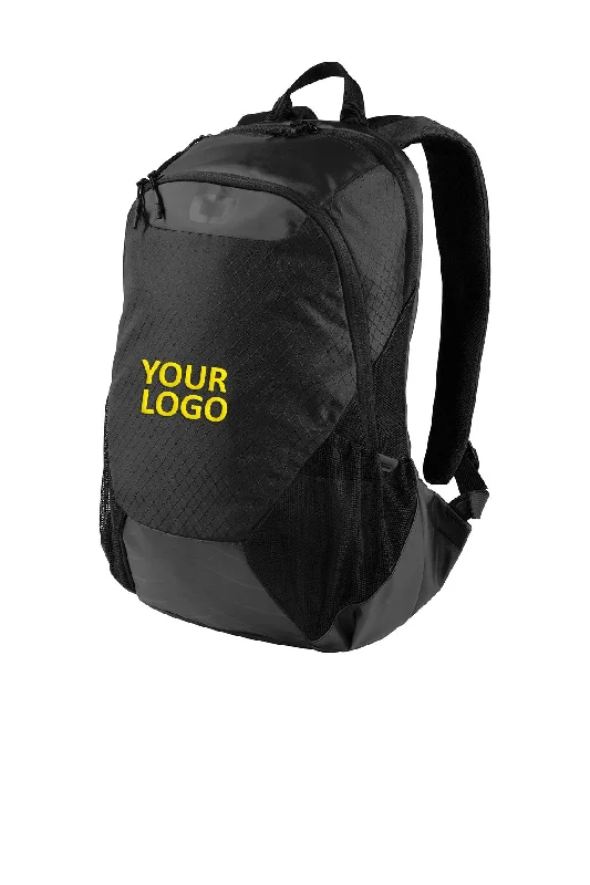 Durable polyester backpack for all-weather reliability -OGIO Basis Customzied Backpacks, Black