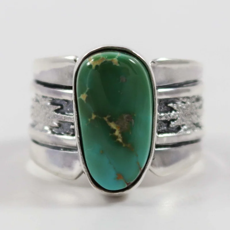 Statement rings with large geometric opal gems -Royston Turquoise Ring