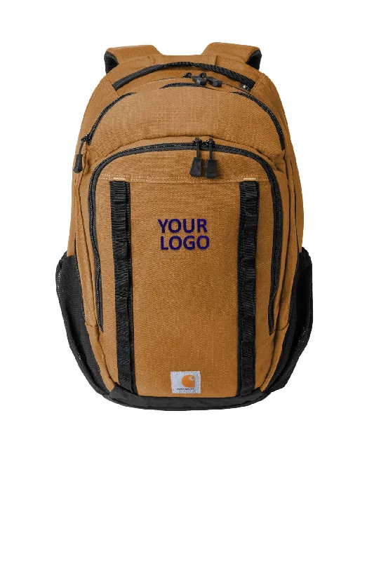 Heavy-duty canvas backpack for tough work environments -Carhartt 25L Ripstop Customized Backpacks, Brown