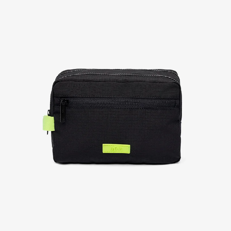 Stylish urban backpack for city lifestyle needs -Kei Double Washbag Black Lime Vandra