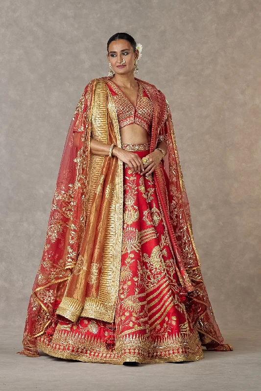 Red Bagh-E-Bahar Neelkamal Lehenga