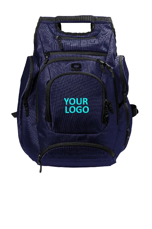 Quilted fabric backpack for chic everyday carry -OGIO Metro Ballistic Customzied Backpacks, Navy