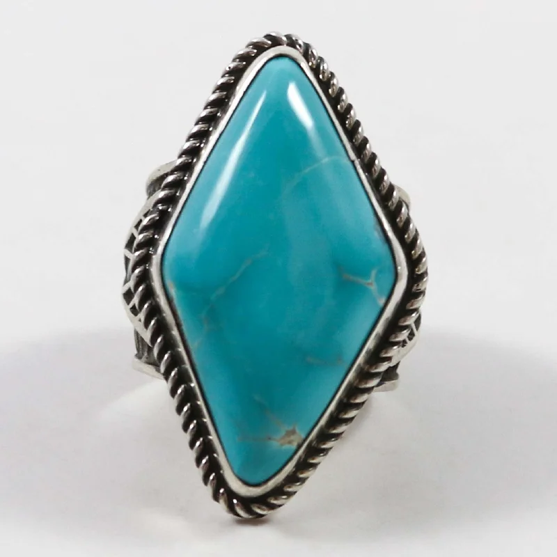 Rings with carved onyx for bold sleekness -Fox Turquoise Ring