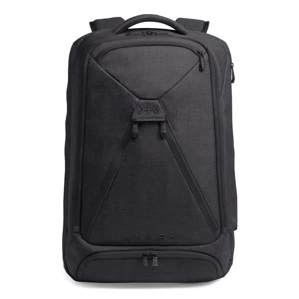 Premium leather backpack for luxury business trips -KNACK Series 1 Large Expandable Knack Pack, Stealth Black