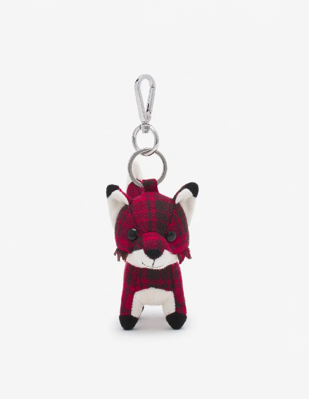 Medium Fox Bag Keyring & charm Clay Pecan Bown Check