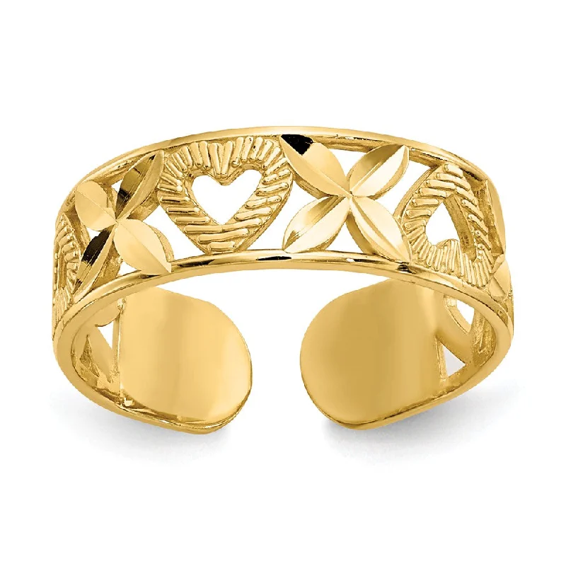 Minimalist rings with tiny diamond dot accents -Hugs and Kisses Toe Ring in 14 Karat Gold