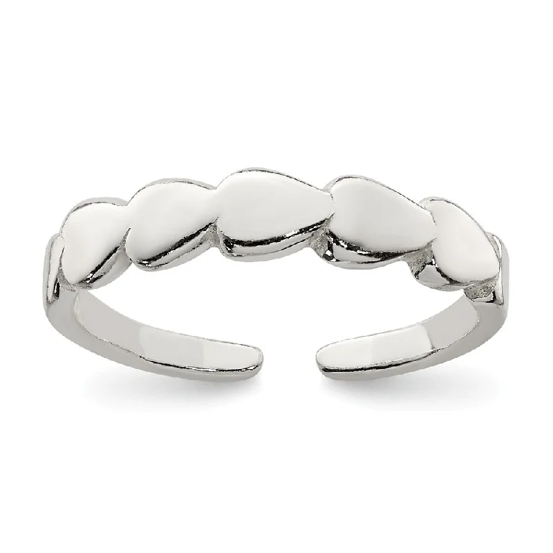 Rings with knot motifs for symbolic love -Polished Toe Ring in Sterling Silver