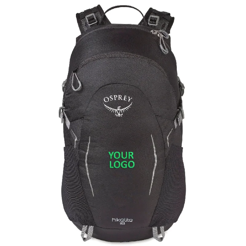 Reflective strip backpack for nighttime safety use -Osprey Hikelite 18 Custom Backpacks, Black