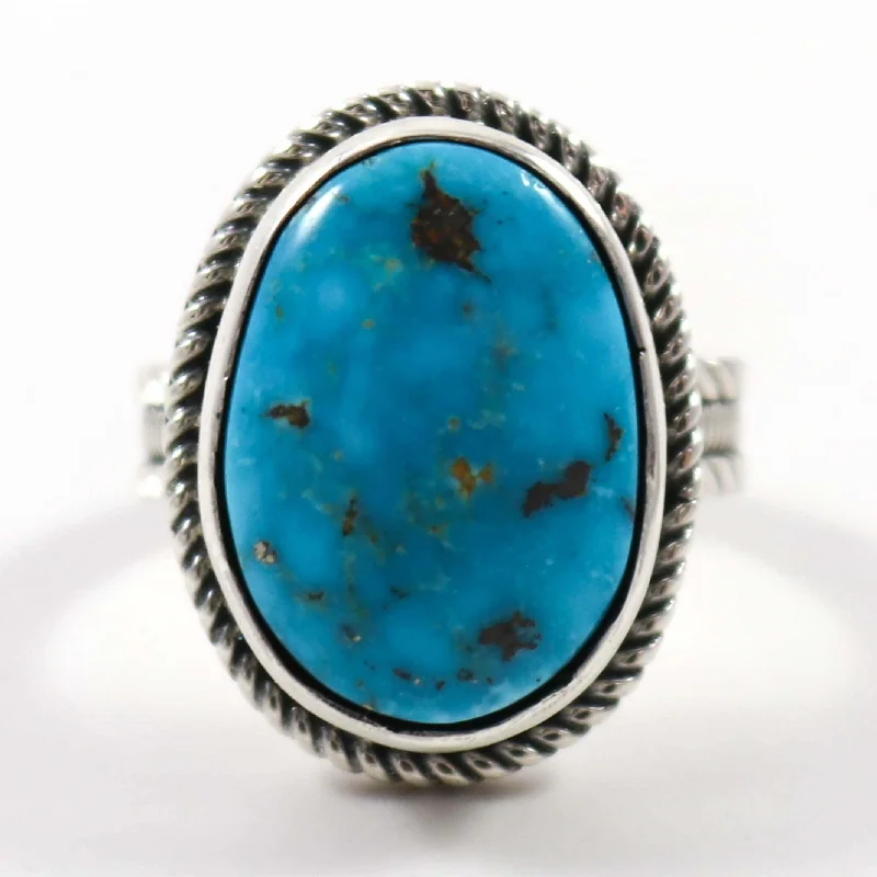 Rings with raw garnet stones for texture -Royston Turquoise Ring