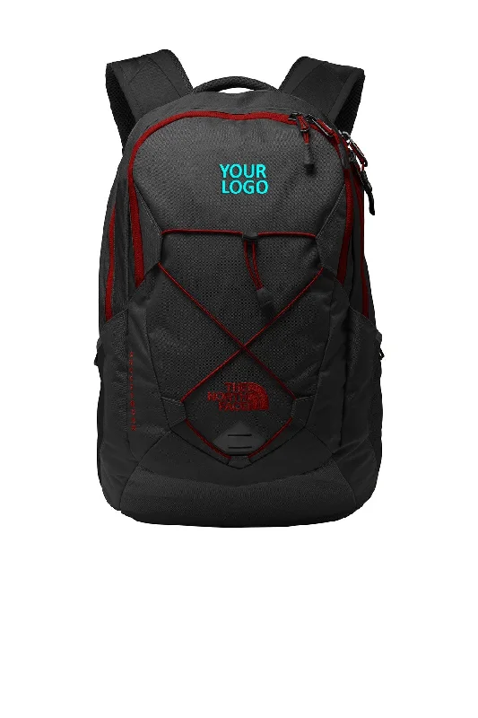 Roll-top backpack for versatile waterproof protection -North Face Groundwork Backpack TNF Dark Grey Heather/ Cardinal Red