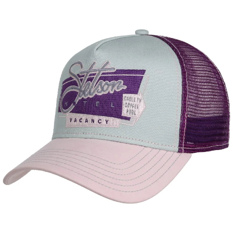 Embroidered name cap for unique personal touch -Stetson Trucker Cap 7766104 Purple/Pink