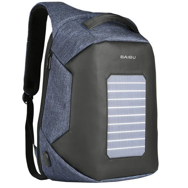 Durable kids’ backpack with spill-proof lining -Men's Anti-Theft Solar Powered 10W Laptop Backpack with USB Charging