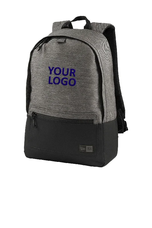 Breathable padded backpack for sweaty summer treks -New Era Legacy Custom Backpacks, Black Twill Heather/ Black