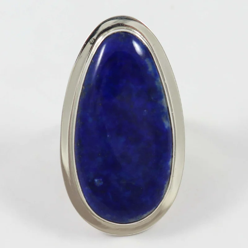 Rings with agate slices for earthy style -Lapis Ring