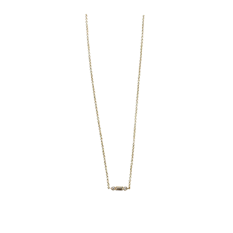 Baguette Diamond Bezel Chain Choker