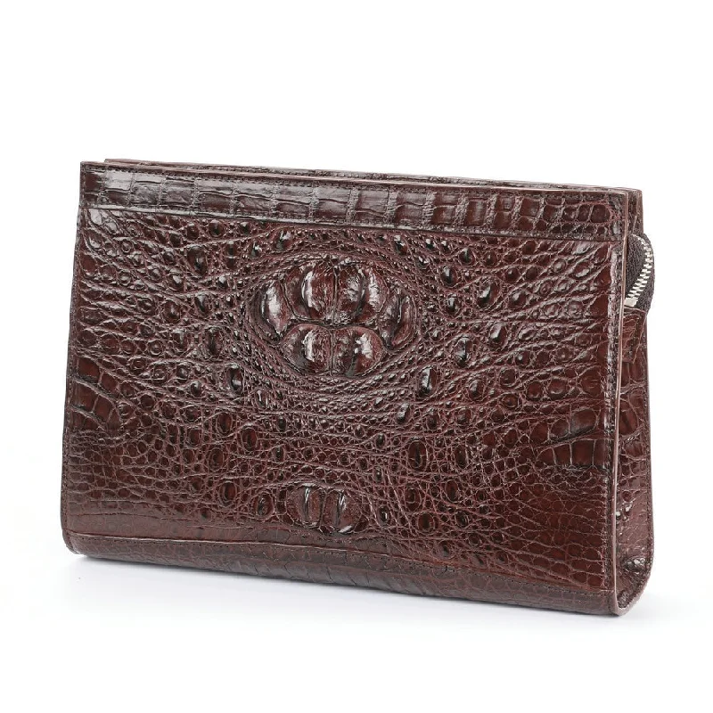 Men's Luxury Genuine Crocodile Leather Soft Business Clutch Bags