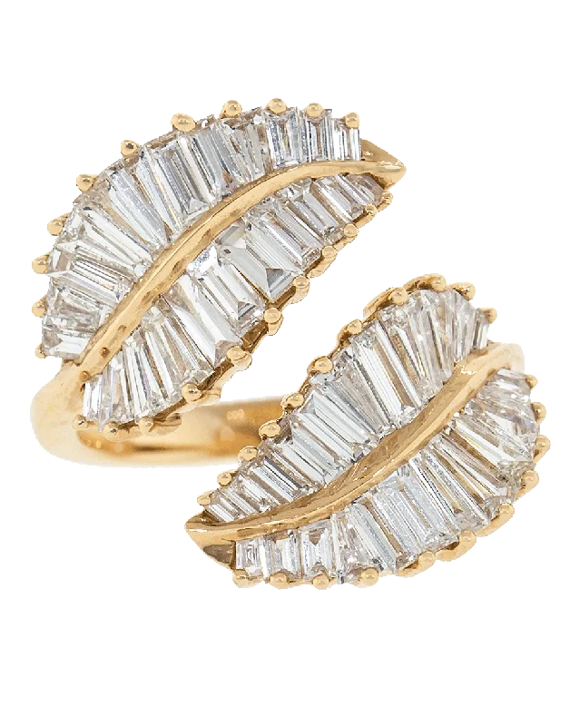 Diamond Baguette Palm Leaf Ring