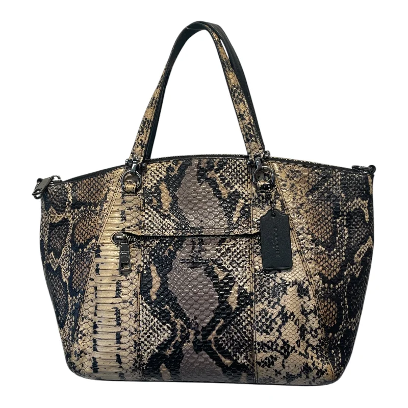 COACH/Hand Bag/Animal Pattern/Leather/KHK/