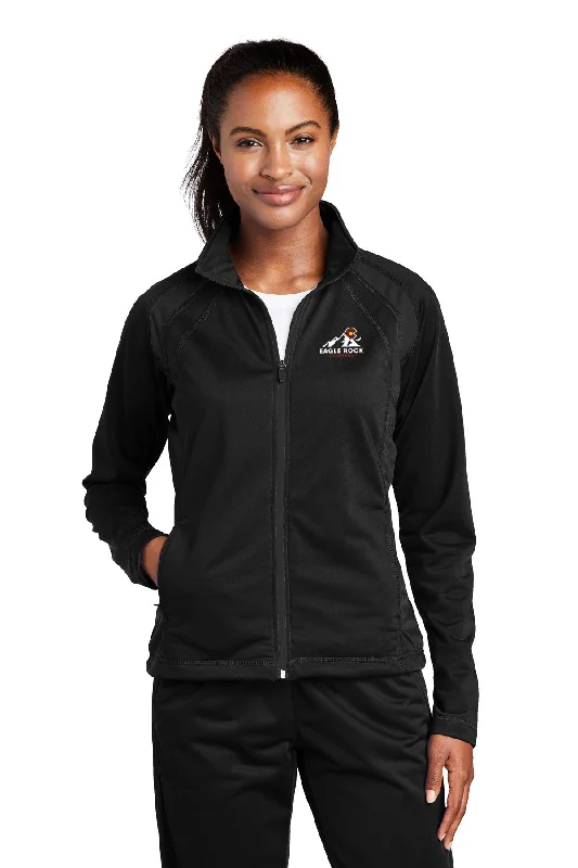 Durable polyester backpack for all-weather reliability -Sport-Tek Ladies Tricot Jacket, Black [Eagle Rock Distributing Company]