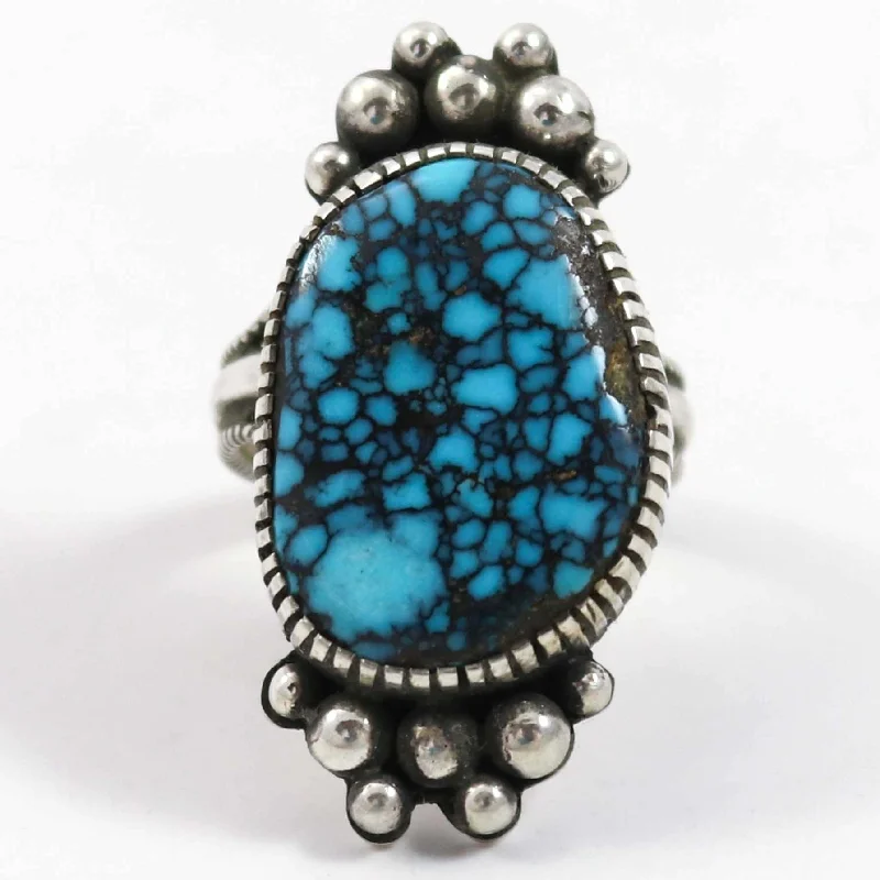 Rings with black diamond for striking contrast -Kingman Turquoise Ring