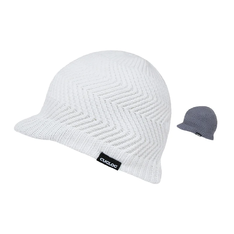 Stylish snapback cap for urban street style -Cuglog K011 Zig Zag Knit Beanies Hats Hybricap GI Visor Skull Caps Winter Warm Ski