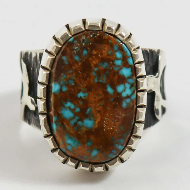 Rings with rough moonstone for natural beauty -Pilot Mountain Turquoise Ring